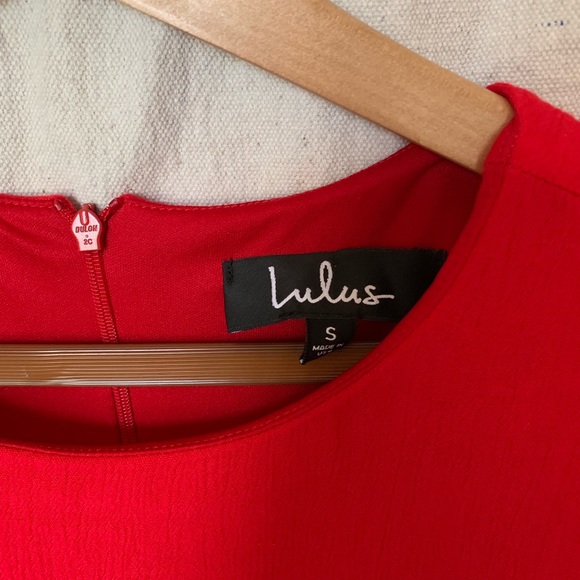 Lulus Red Shift Dress Pattern Size Small - Picture 4 of 4